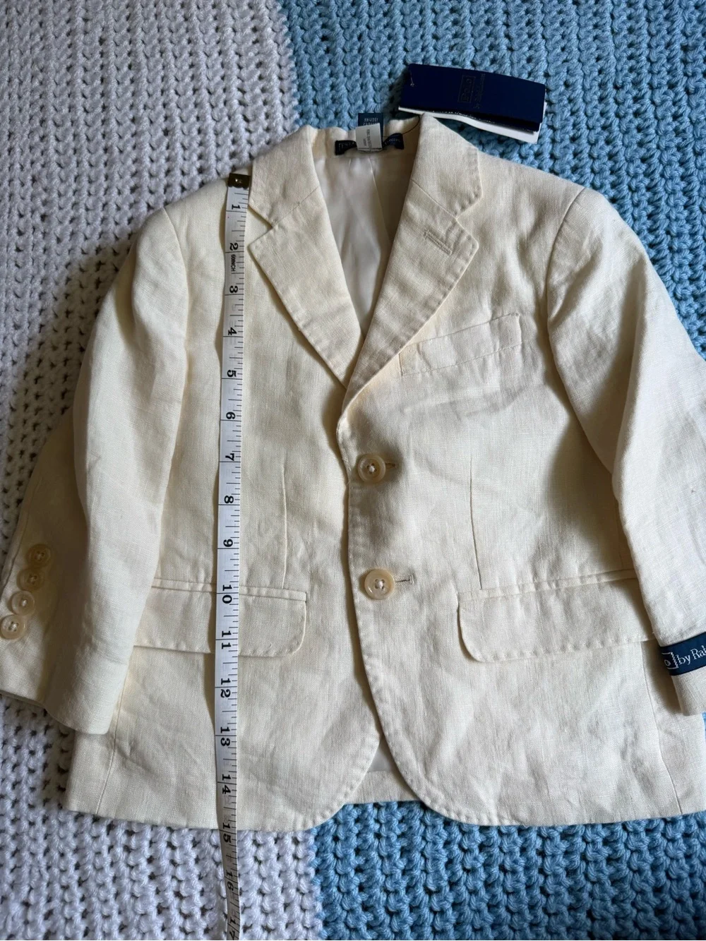 Ralph Lauren Cream Linen-Blend Boys' Blazer